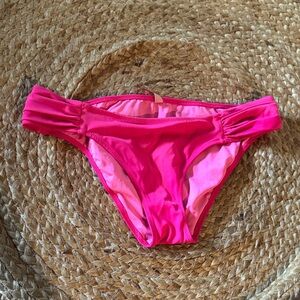 Hot Pink Ruched Bikini Bottom